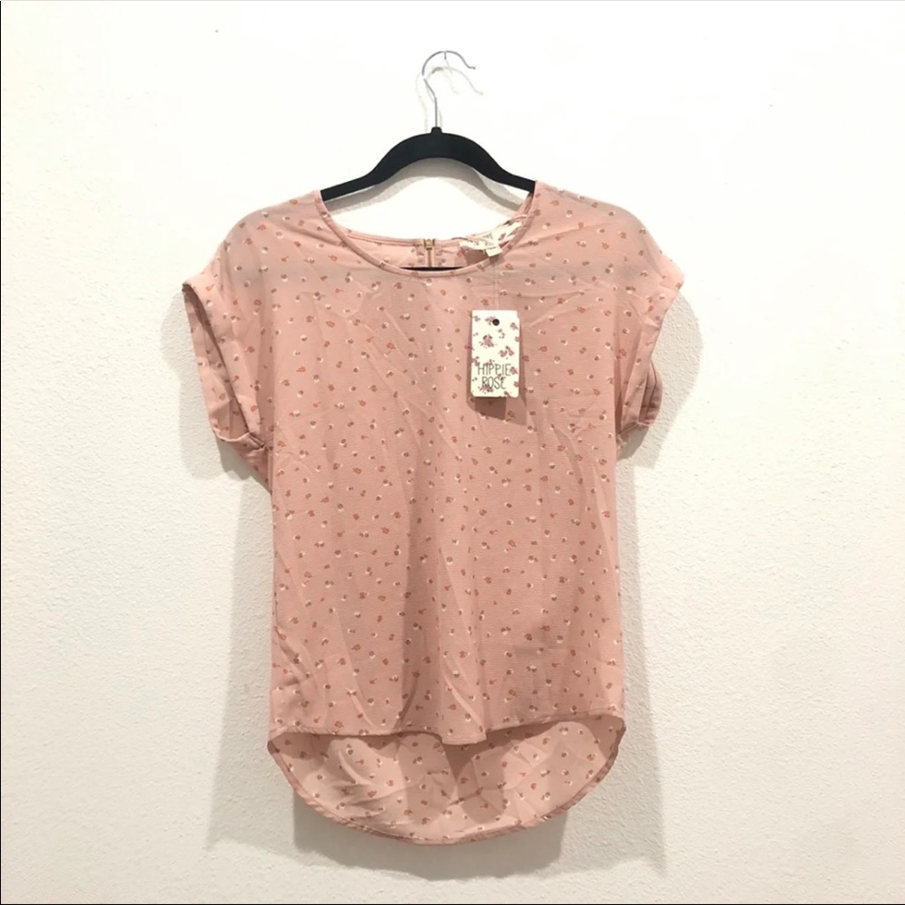 Hippie Rose Womens Pink Floral Top - Size XS - BRAND NEW WITH TAGS